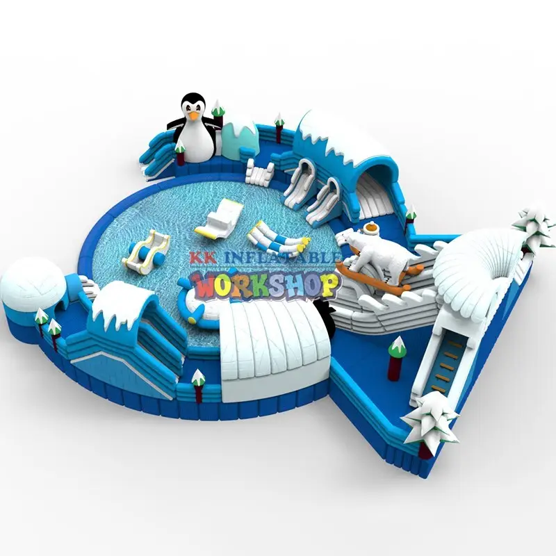 KK INFLATABLE rainbow inflatable water playground supplier for beach 3