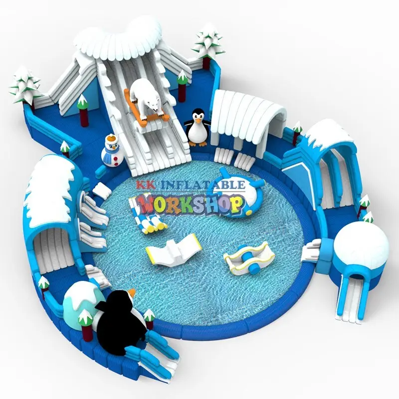 KK INFLATABLE rainbow inflatable water playground supplier for beach 2