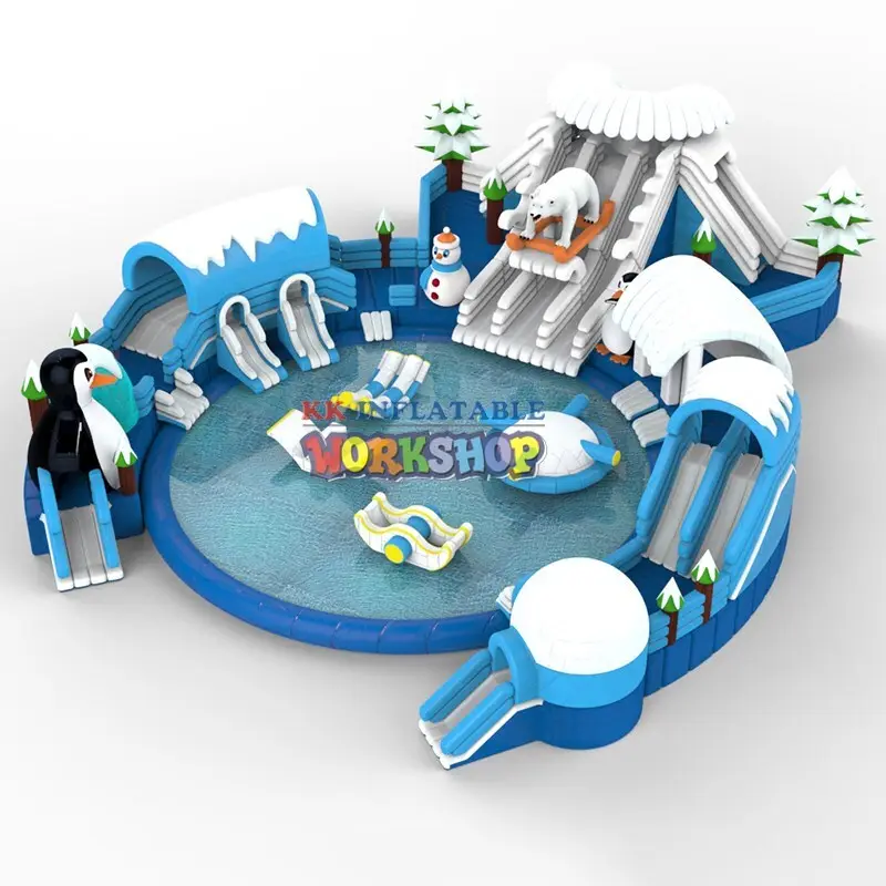 KK INFLATABLE rainbow inflatable water playground supplier for beach 6