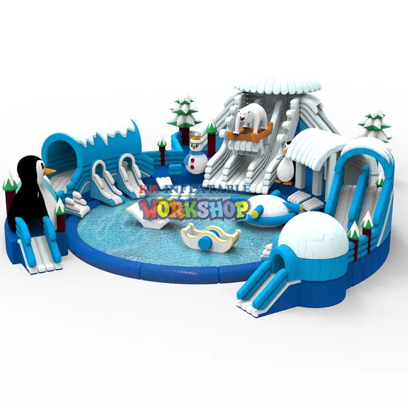 KK INFLATABLE rainbow inflatable water playground supplier for beach 7
