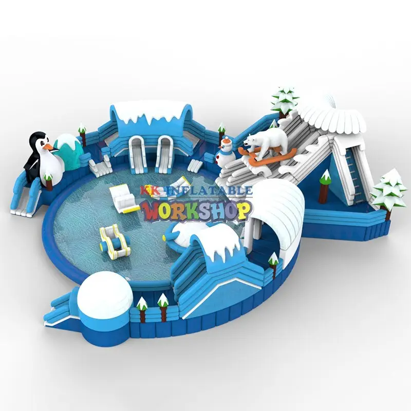 KK INFLATABLE rainbow inflatable water playground supplier for beach 4