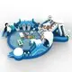 KK INFLATABLE rainbow inflatable water playground supplier for beach 4