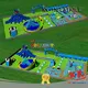 blue kids inflatable water park multichannel for children KK INFLATABLE 1