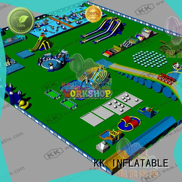 multichannel inflatable water parks factory price for beach KK INFLATABLE 1