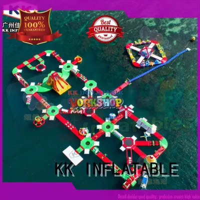 pvc kids inflatable water park blue for seaside KK INFLATABLE 1