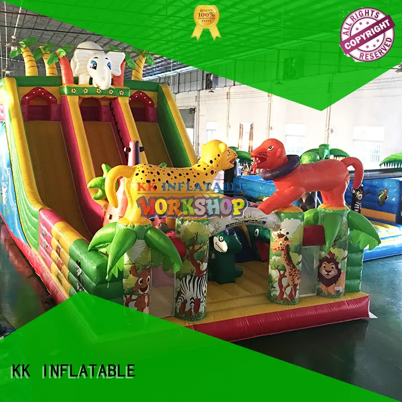 fire truck moonwalks for sale wholesale for outdoor activity KK INFLATABLE 1