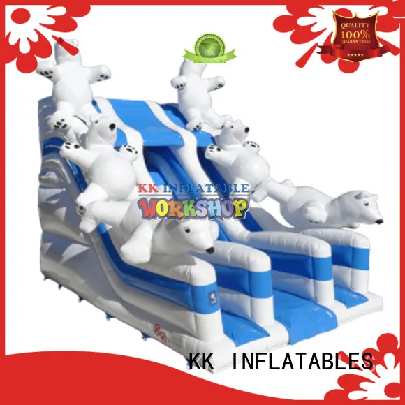 KK INFLATABLE heavy duty cheap water slides fire truck shape for swimming pool 1
