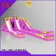 Pink inflatable multi-channel slide 1
