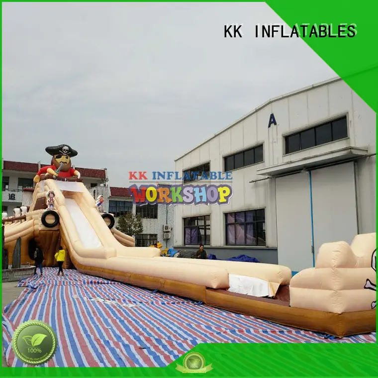 slide pool water slides for kids fire truck shape for swimming pool KK INFLATABLE 1