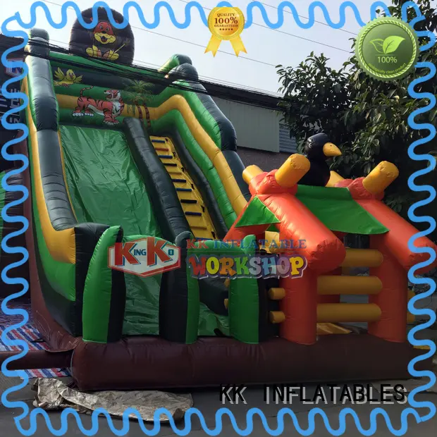 KK INFLATABLE fire truck moon bounce supplier for paradise 1