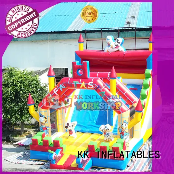 KK INFLATABLE truck blow up water slide colorful for swimming pool 1