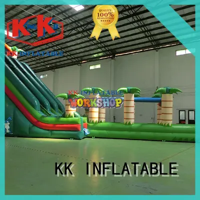 KK INFLATABLE fire truck shape inflatable slide manufacturer for swimming pool 1