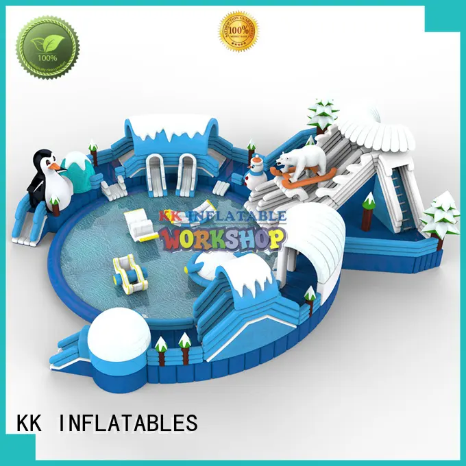 KK INFLATABLE rainbow inflatable water playground supplier for beach 1