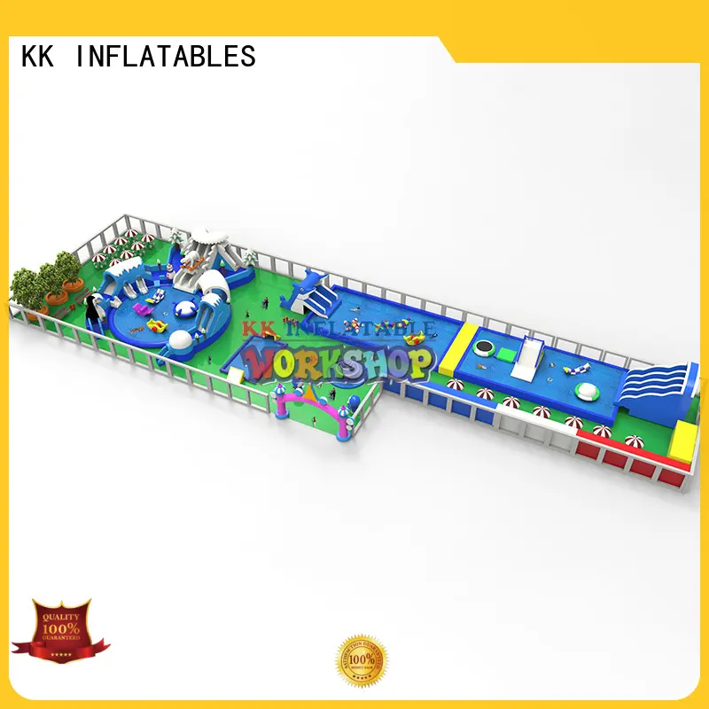 durable inflatable theme park slide pool combination animal modelling for paradise 1