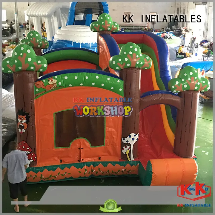 KK INFLATABLE fire truck shape kids water slide colorful for parks 1