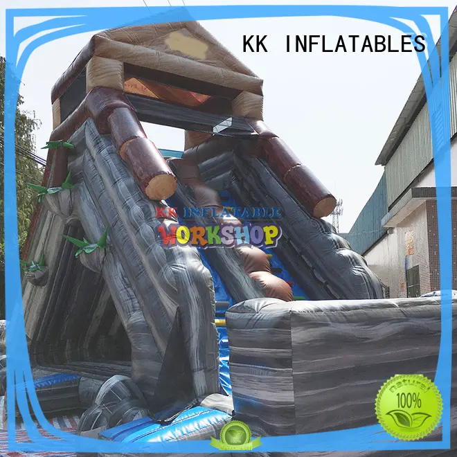 heavy duty blow up water slide fire truck shape manufacturer for swimming pool 1