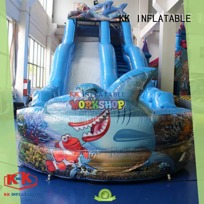 KK INFLATABLE fire truck shape kids water slide manufacturer for playground 1