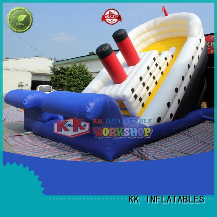 KK INFLATABLE fire truck shape blow up water slide supplier for exhibition 1