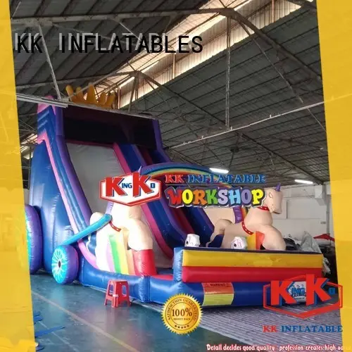 hot selling kids water slide fire truck shape manufacturer for exhibition 1