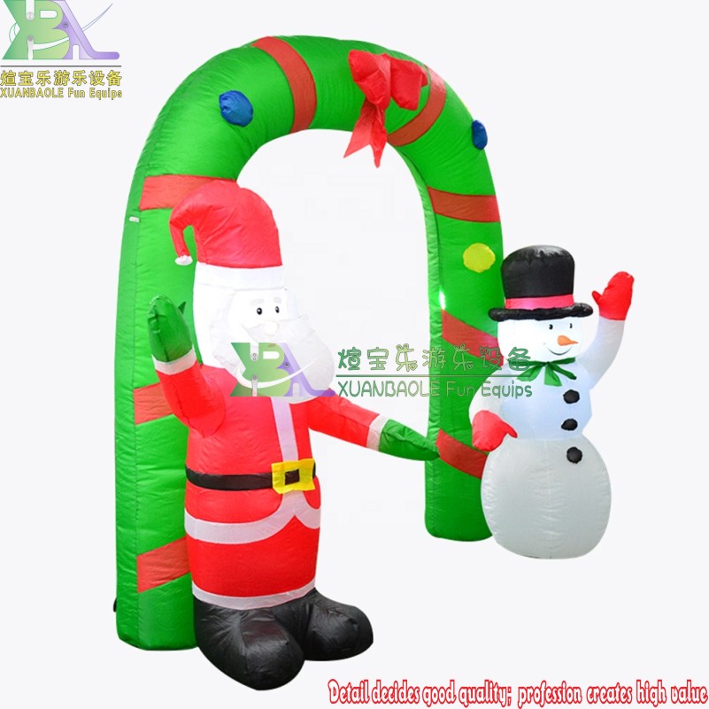 Entra en la magia navideña con nuestro Santa - Arco inflable del muñeco de nieve 6
