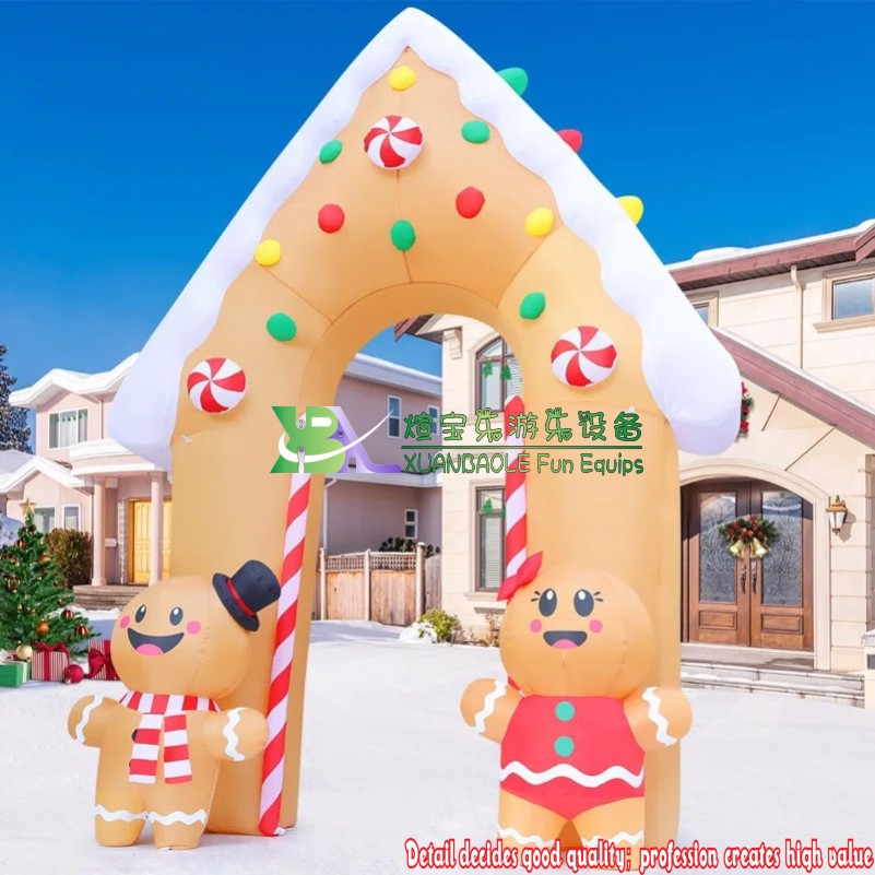 Arco inflable navideño de pan de jengibre inflable de 11,8 pies 5