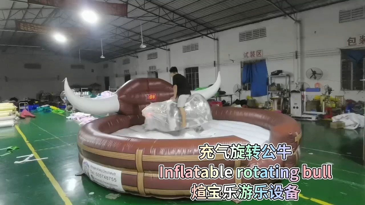 Factory Price customized Inflatable Mechanical Electric Bull Racing Inflatable Bull Riding Machine 1