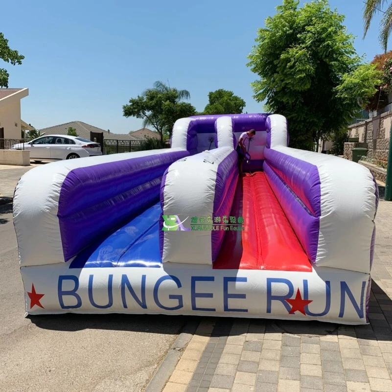 Inflatable Sport Games Competitive Challenge Race Equipment Two Lane Inflatable Bungee Run 1