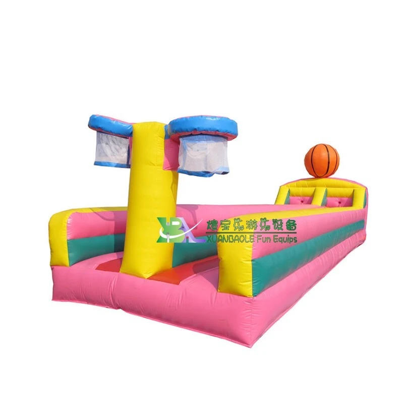 Jumping basketball game inflatable challenge bungee run hoops 1