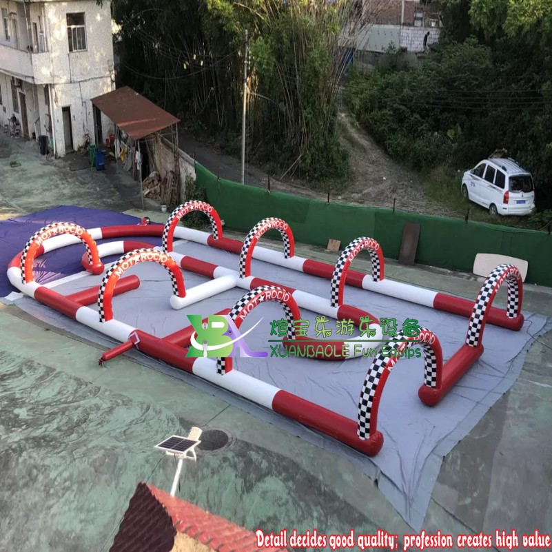 Inflatable Go Kart Race Track Outdoor Inflatable Sport Games Racing Track Inflatable Bicycle Race Track 6