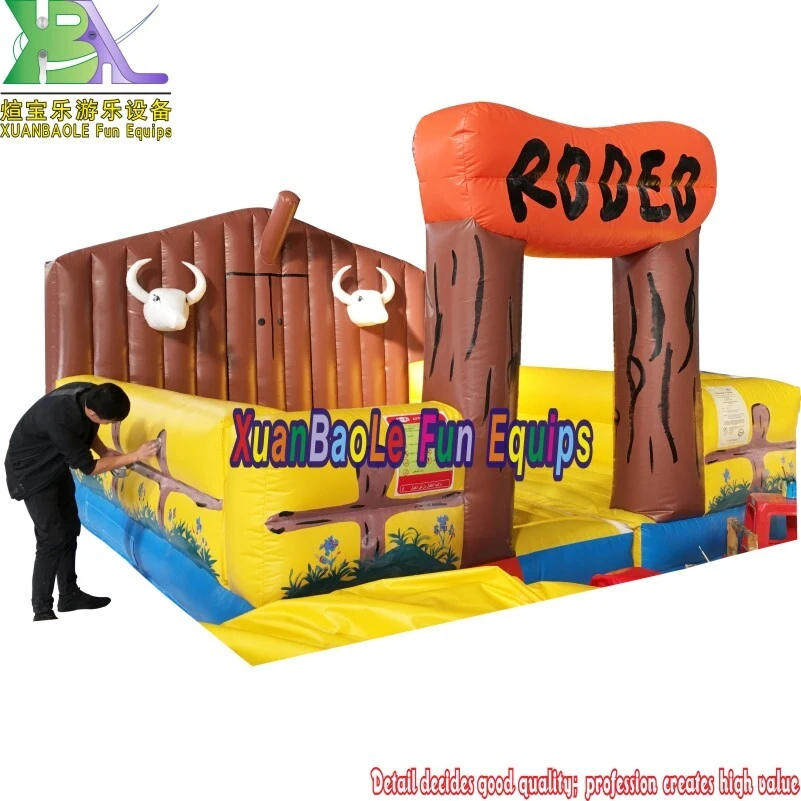 Outdoor or Indoor Use Inflatable Air Bouncer Mat Mechanical Bull, Inflatable Amusement Ride 1