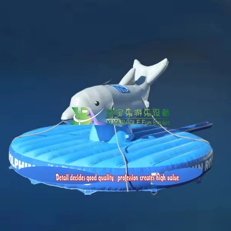 PVC material inflatable bouncing air cushion mechanical dolphin inflatable denim competitive dolphin 1