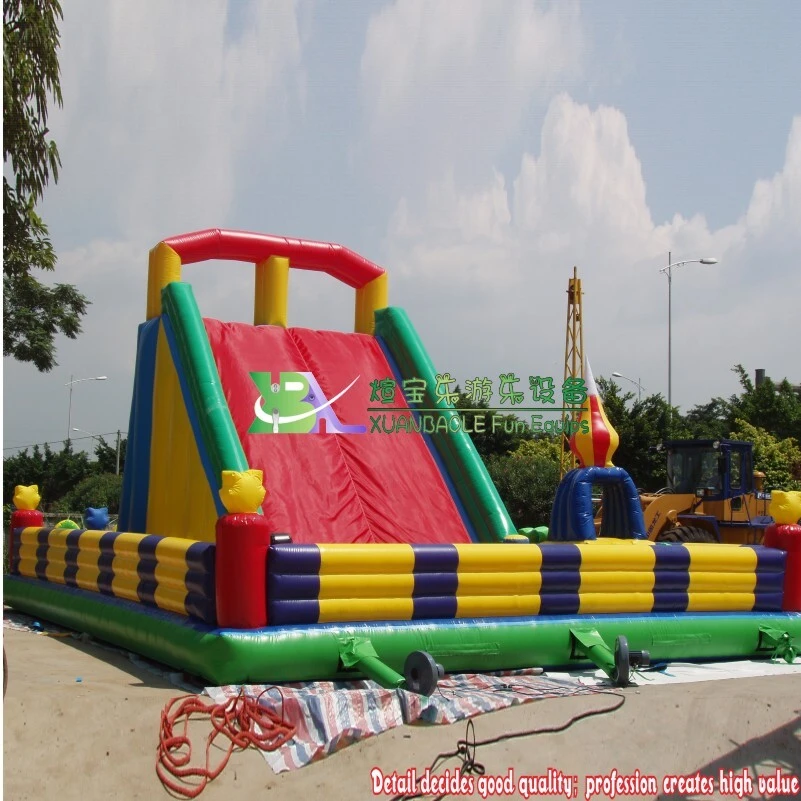 Commercial indoor outdoor mobile amusement slide inflatable climbing wall 1