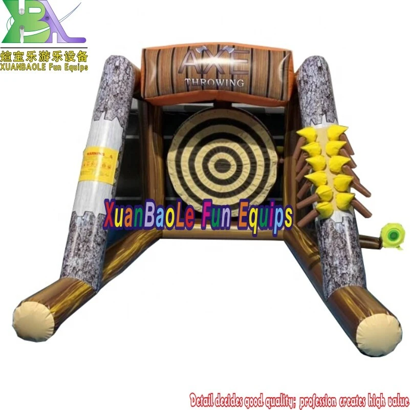 Juego de hacha de batalla inflable interactivo / Juego de carnaval con desafío de lanzamiento de hacha voladora inflable 1