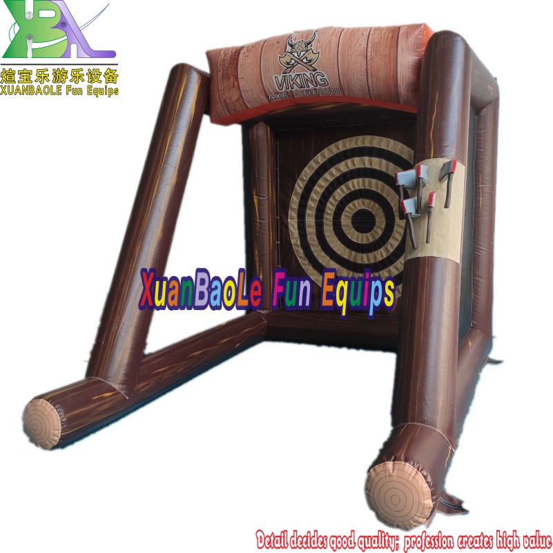 Juego de hacha de batalla inflable interactivo / Juego de carnaval con desafío de lanzamiento de hacha voladora inflable 4