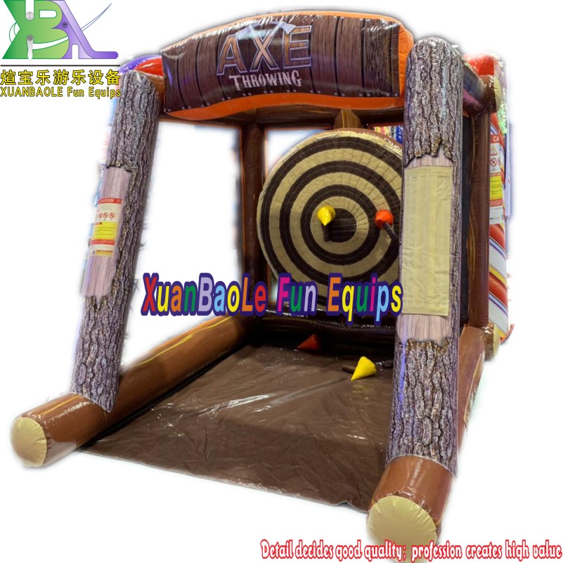Juego de hacha de batalla inflable interactivo / Juego de carnaval con desafío de lanzamiento de hacha voladora inflable 3
