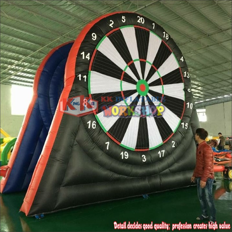 Tablero de dardos inflable de fútbol duradero y elegante de 4 metros, divertido juego de patadas con objetivo y pelota 4