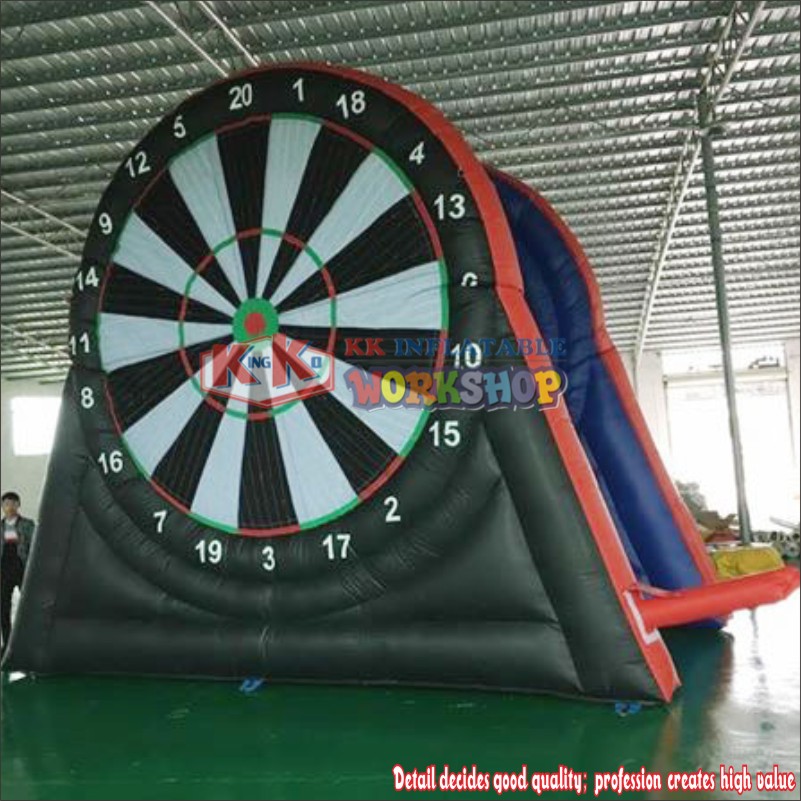 Tablero de dardos inflable de fútbol duradero y elegante de 4 metros, divertido juego de patadas con objetivo y pelota 9