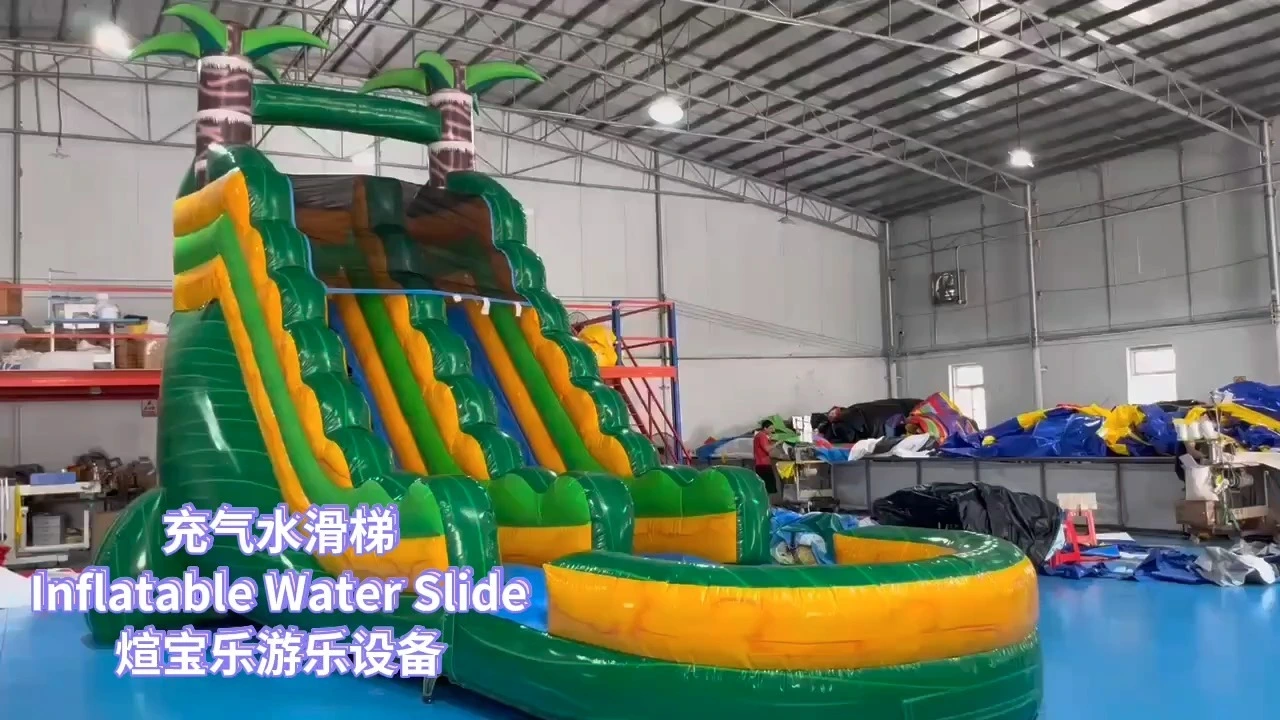 Customize 22 Ft Crush Water Slide Green Marble inflatable water slide 1