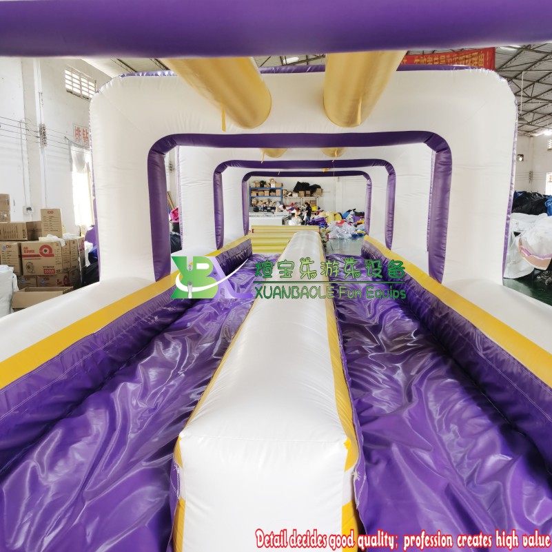 Toboggan aquatique gonflable tropical jaune à deux voies violet <000000> Fabricant 15