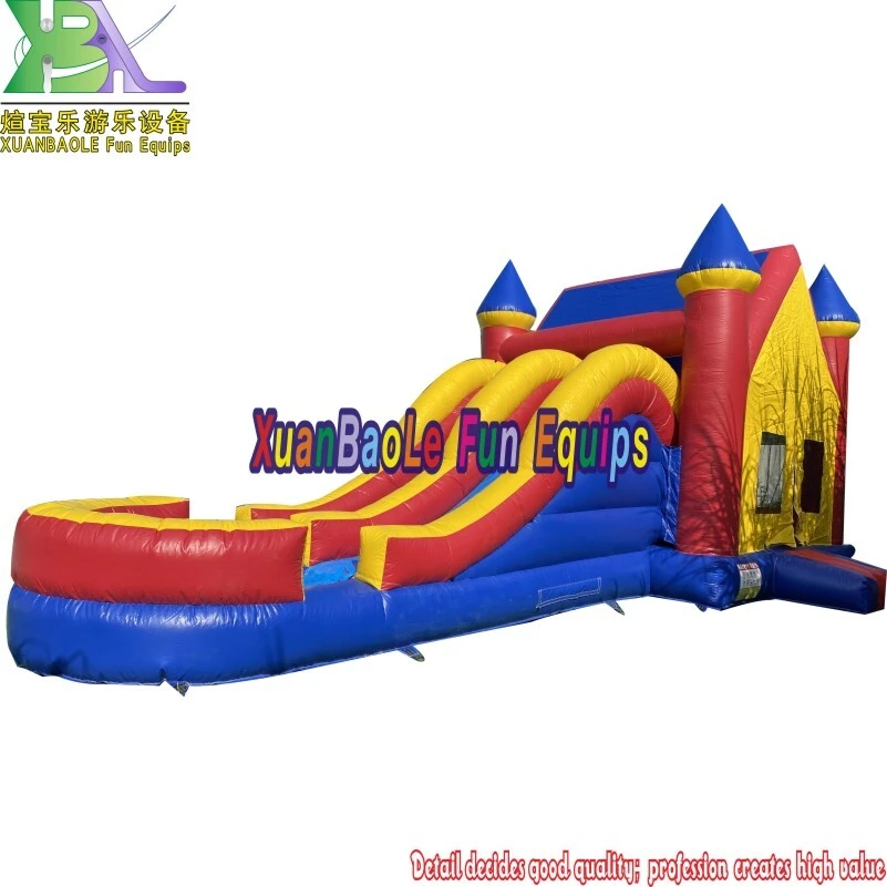 Rush Castle Inflatable Combo: Bouncer, Water Slide, Pool in One Large Moon Bounce House 1