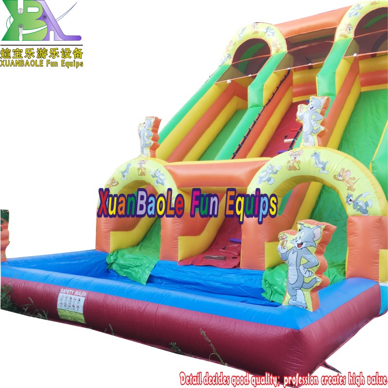 Toboggans aquatiques gonflables commerciaux Tom <000000> Jerry pour les fêtes d&39;enfants 15