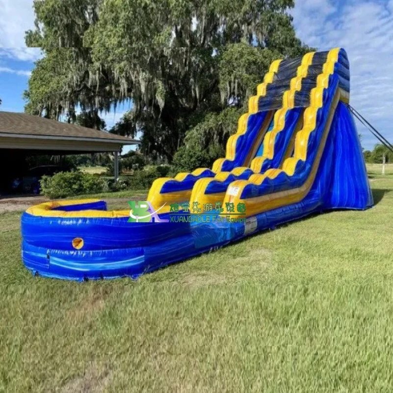 Thrilling Wave Surge Blue Hurricane Water Slide Giant Inflatable Water Slide 1