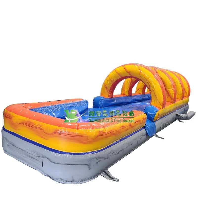 Yellow&Grey Marble Dual Lane Slip and Slide Garden Carnival Inflatable Wild Splash Pool Water Slide 1