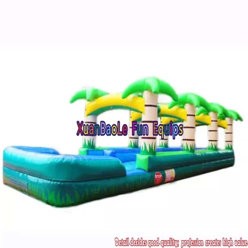 Palm Tree Double Slip N Slide Inflatable Water Slide With Pool 1