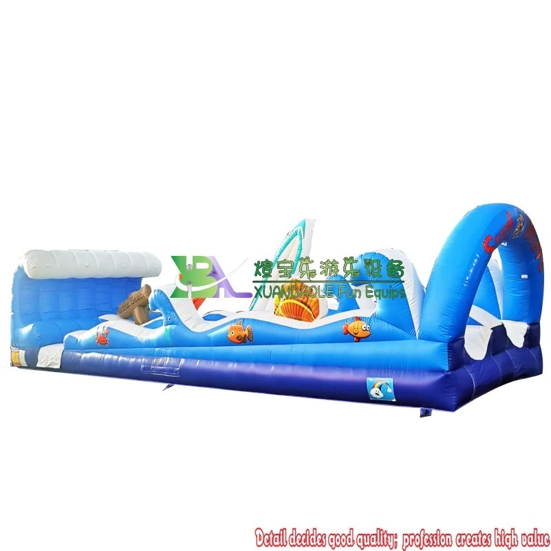 Inflatable Factory - Customized Surf Wave - themed Double - Lane Inflatable Water Slip 'N Slide 1