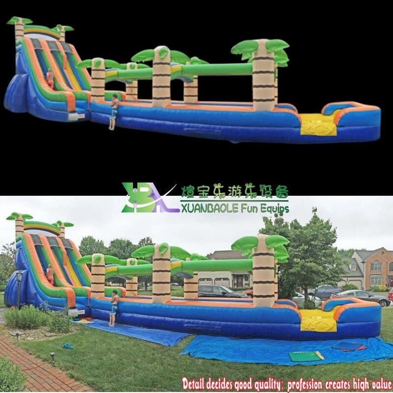 Dive into Profits: Commercial - Grade Inflatable Pool Slide with Palm Trees 1