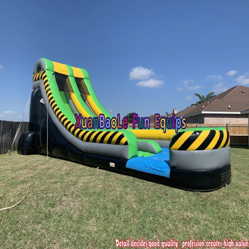 Bouncy Adventure: Inflatable Toxci Caution Water Slide with Pool - Perfect for Backyard Fun 1