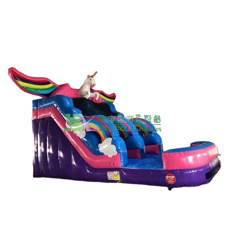 Unicorn - Style Heavy Duty Inflatable Water Slide with Pool for Party Rentals 1