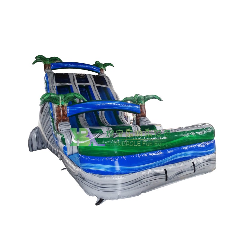 Palmier <000000> Toboggan aquatique gonflable en marbre gris avec piscine pour tous les âges 10