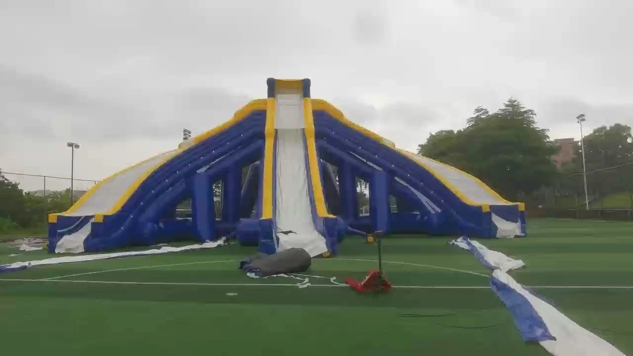 50m Long China Inflatable Hippo Slip Inflatable Water Slide Giant Hippo Slide 1